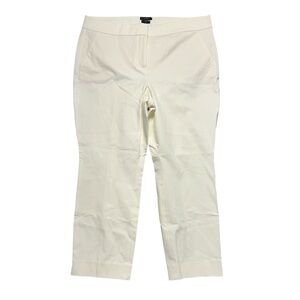 J. Crew Remi Pants Ivory Womens Plus‎ Size 18 Cropped Straight Leg High Rise